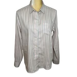 Corridor NYC RARE Women's Striped Button Down Shirt Size Medium A1-31
